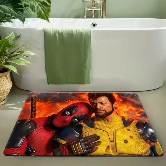 Deadpool- en Wolverine-badmat - Duo met vlammen en explosie