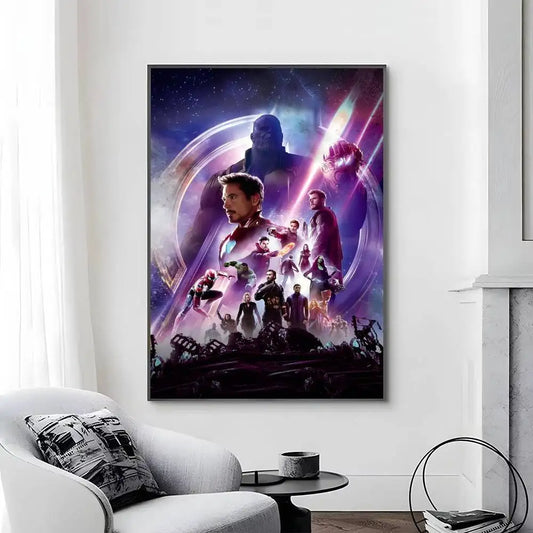 Avengers Infinity War-poster - Zwart-witcontrastontwerp