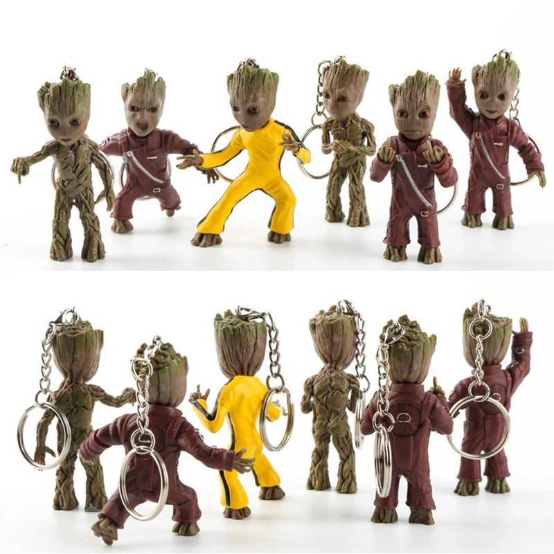 Porte-clés figurine Baby Groot 3D - Collection de costumes variés