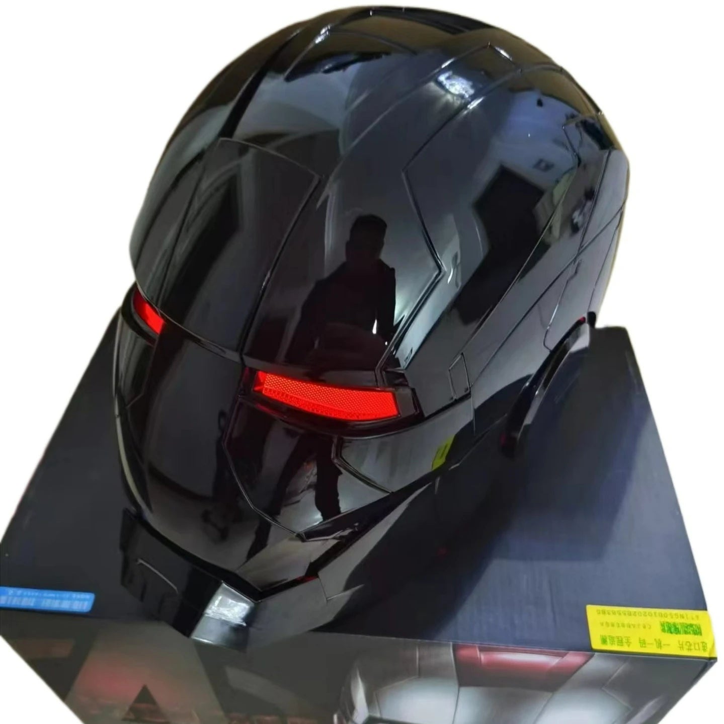 Zwarte Iron Man MK5-helm - Ledogen met spraakbesturing voor cosplay