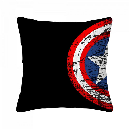 Kussensloop Captain America - Schild met grunge-effect en zwarte achtergrond