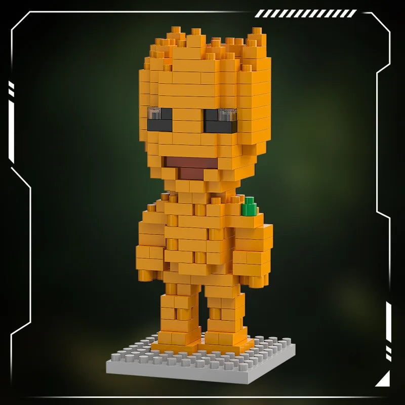 Avengers Baby Groot Chibi Bouwstenen - Oranje-Bruin