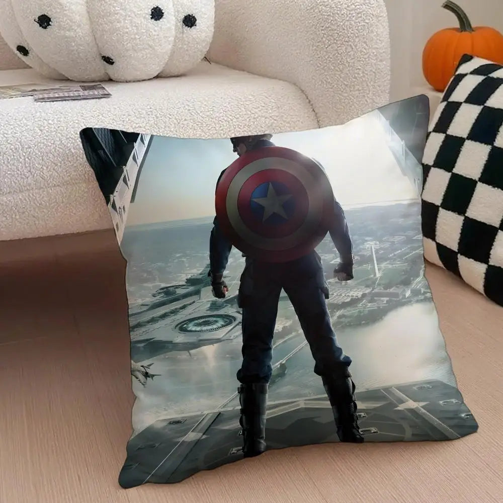 Kussenhoes Captain America - Luchtfoto van de Stad