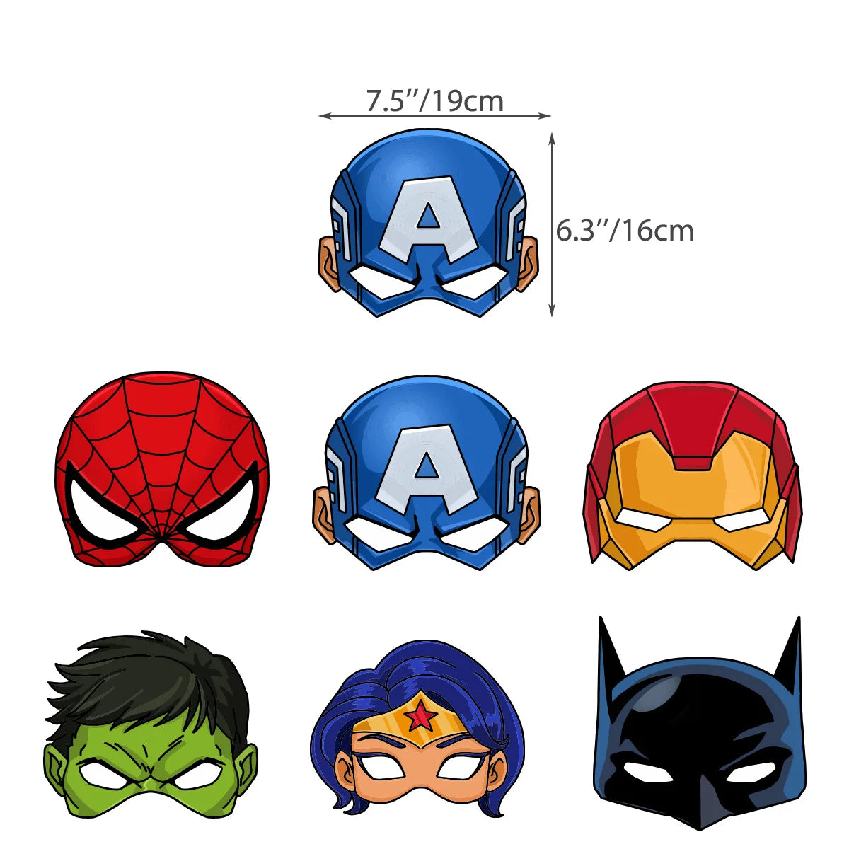 Avengers-maskers – set van 12 maskers