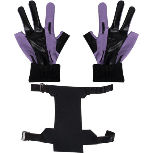 Handschoenen en armband Kate Bishop - Paars en zwart leer