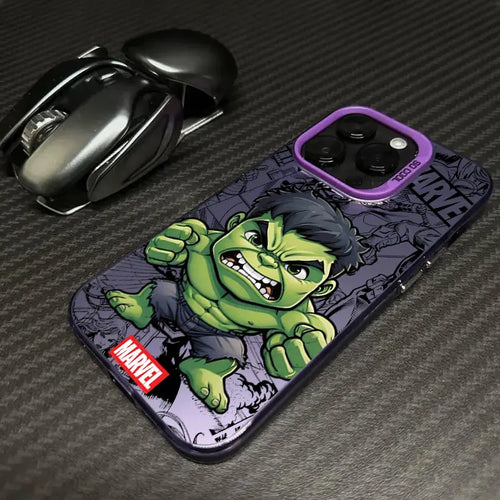 Xiaomi-hoesje Avengers Hulk - chibi met opgeheven vuist en paarse rand