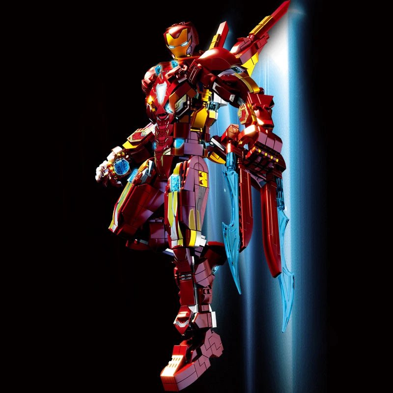 Set de briques de construction Iron Man MK50 Mecha - Lames énergétiques, plus de 1500 pièces