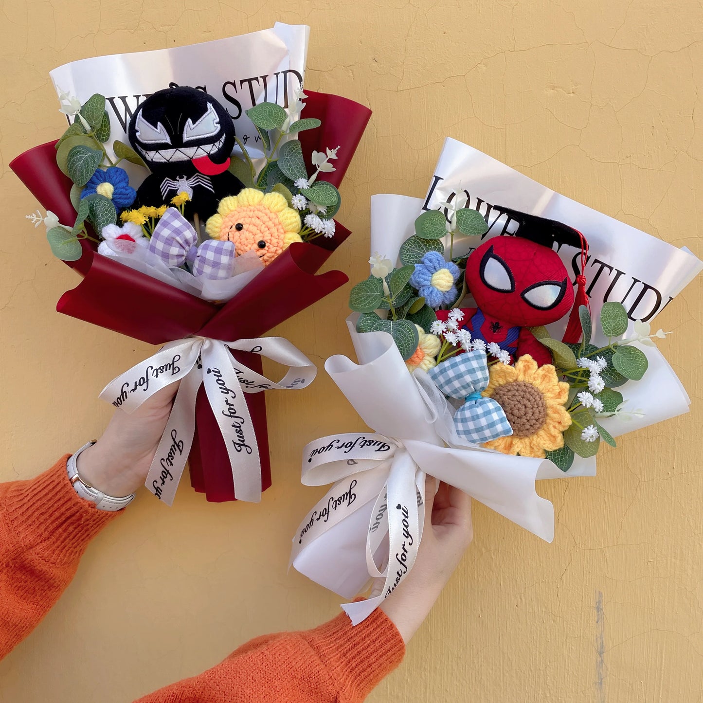 Avengers Spider-Man-cadeauboeket - Handgemaakt knuffeldier