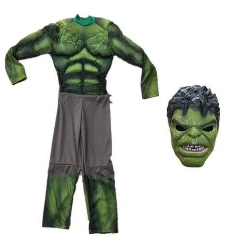 Hulk-kostuum voor kinderen - groen gespierd pak met masker