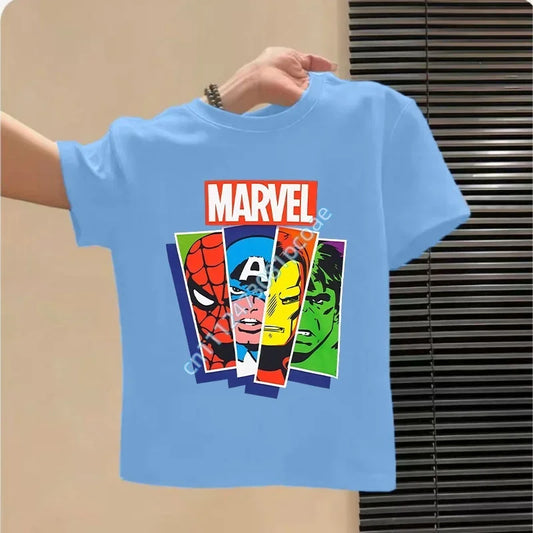 Avengers Marvel T-shirt voor kinderen met portretstrepen - blauw