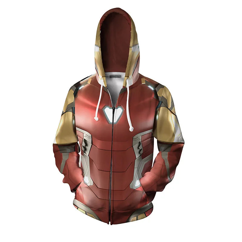 Iron Man-hoodie - 3D-print van rood-gouden pantser