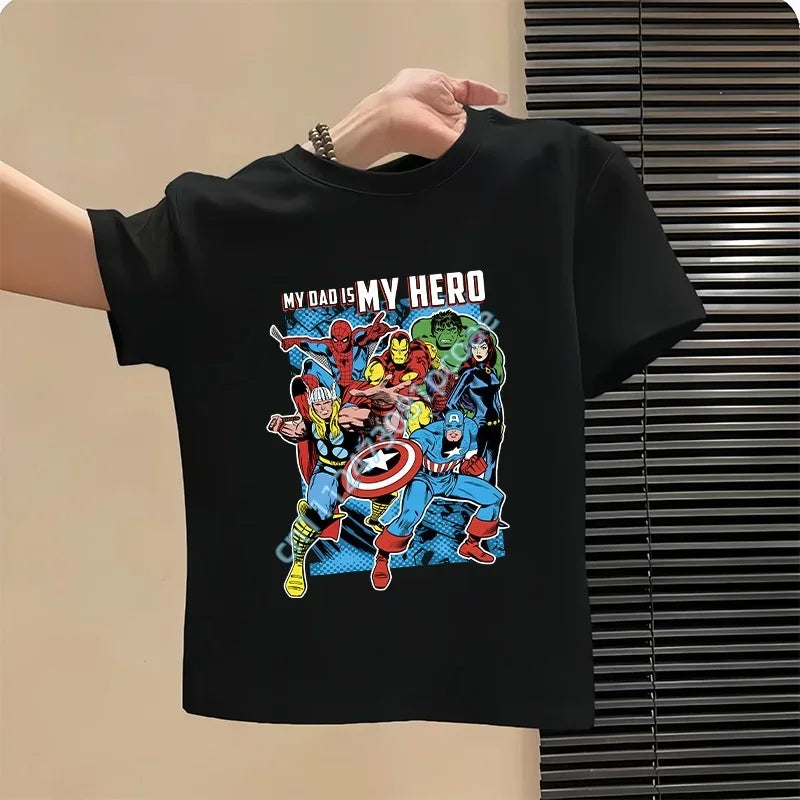 Avengers T-shirt voor kinderen My Dad Is My Hero - zwart