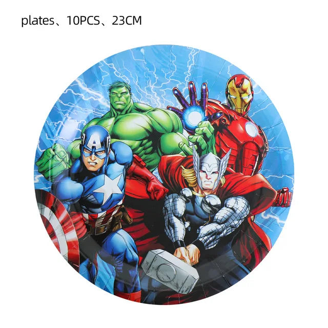 Avengers-verjaardagsdecoratie - Borden 9pouces x10