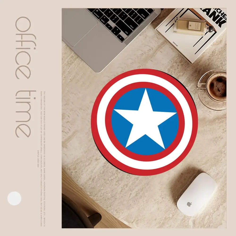 Avengers Captain America-muismat - Rond blauw schild