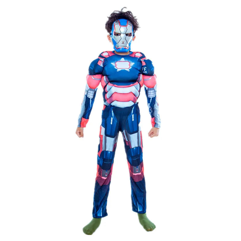 Iron Patriot-cosplaykostuum voor kinderen - gespierd pak