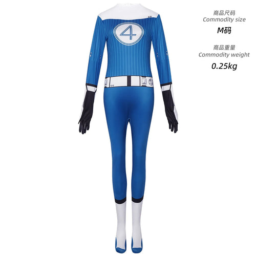 Fantastic Four Susan Storm-kostuum - blauw pak met 4-logo