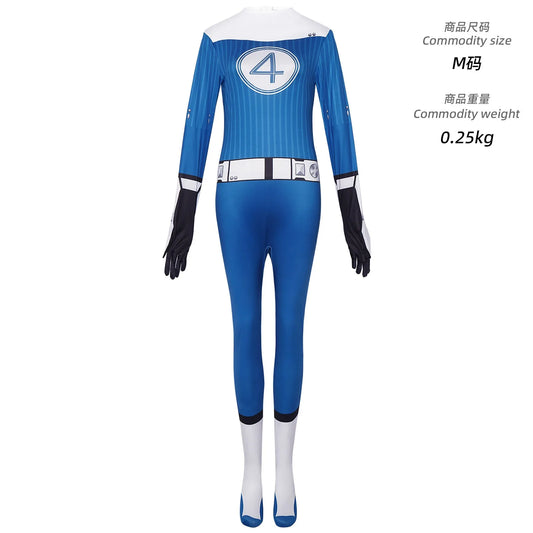 Fantastic Four Susan Storm-kostuum - blauw pak met 4-logo