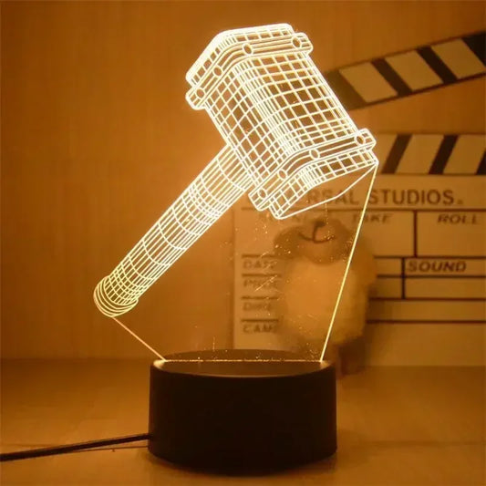 LED-lamp Marvel Avengers Thor - Hamer, 3D, 18cm
