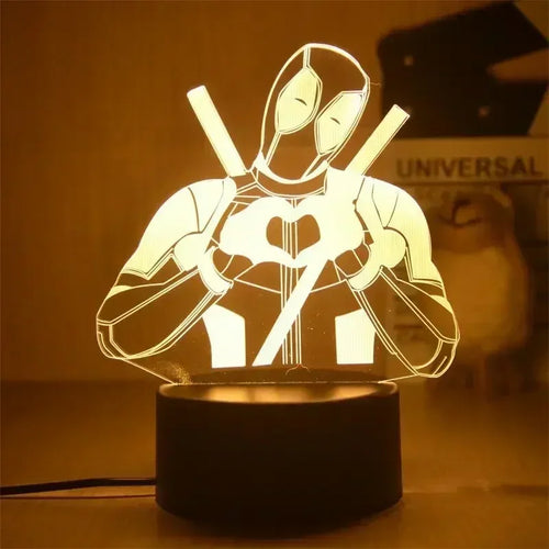 LED-lamp Marvel Avengers Deadpool - Zittend, 3D, 18cm