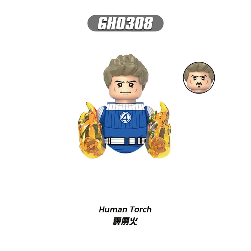 Human Torch-figuur - Fantastic Four met vlammen