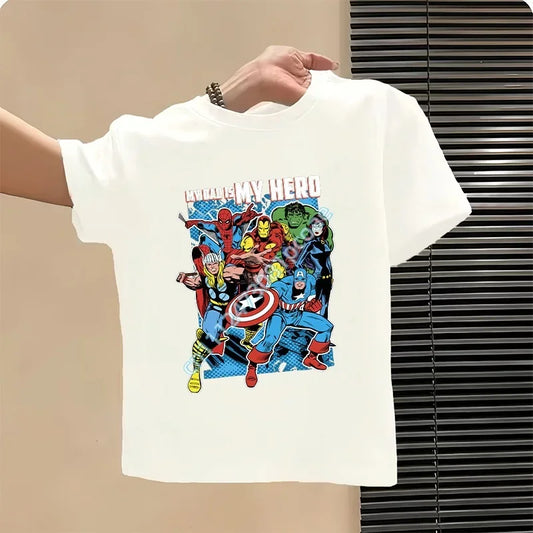 Avengers T-shirt voor kinderen My Dad Is My Hero - wit