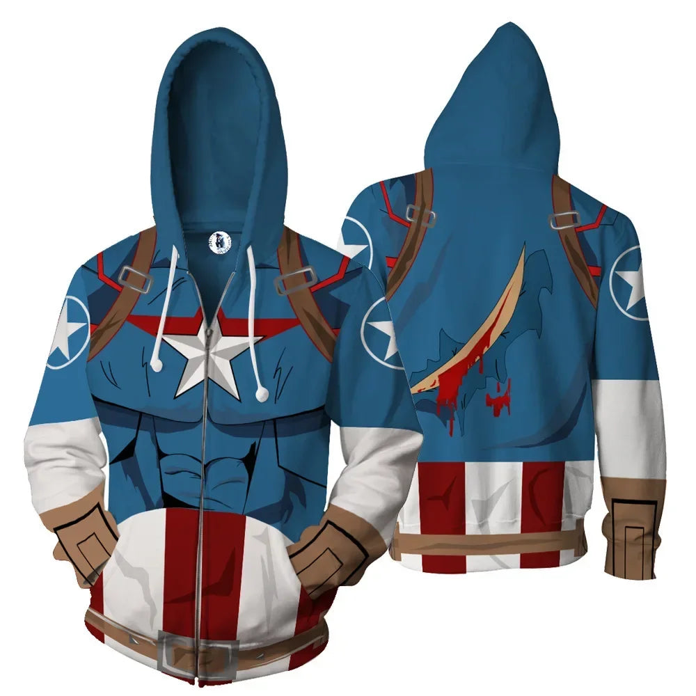 Avengers Captain America-hoodie – 3D-cosplayhoodie