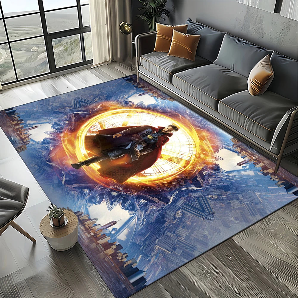 Avengers 3D-tapijt – ontwerp met blauwe gouden poort