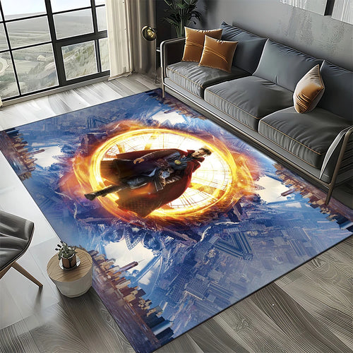 Avengers 3D-tapijt – ontwerp met blauwe gouden poort