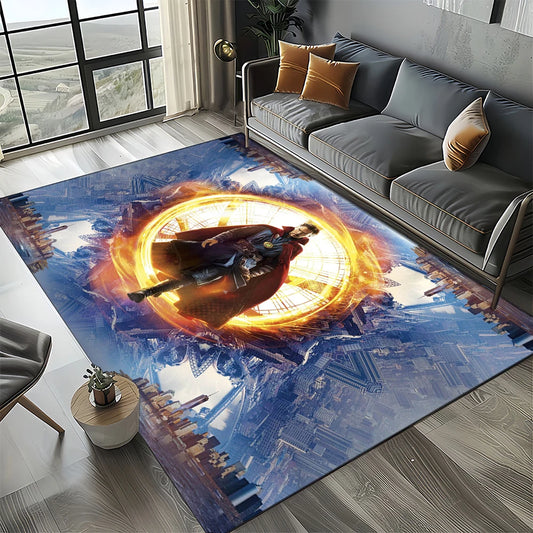 Avengers 3D-tapijt – ontwerp met blauwe gouden poort