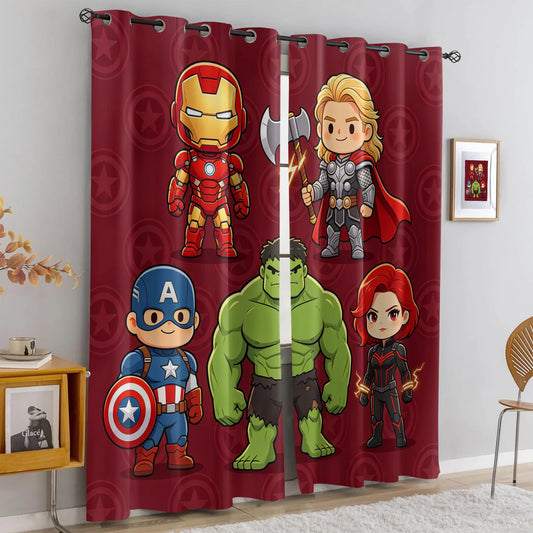 Verduisterende Avengers Chibi-gordijnen - Bordeauxrood