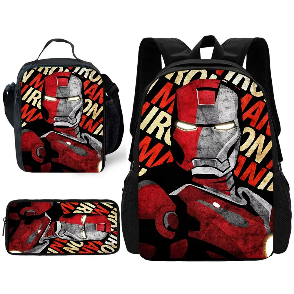 Avengers Iron Man-rugzakset - Rood-grijs popartgezicht