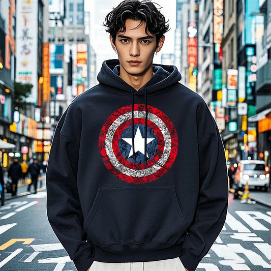 Captain America-hoodie – schild met stripboekeffect