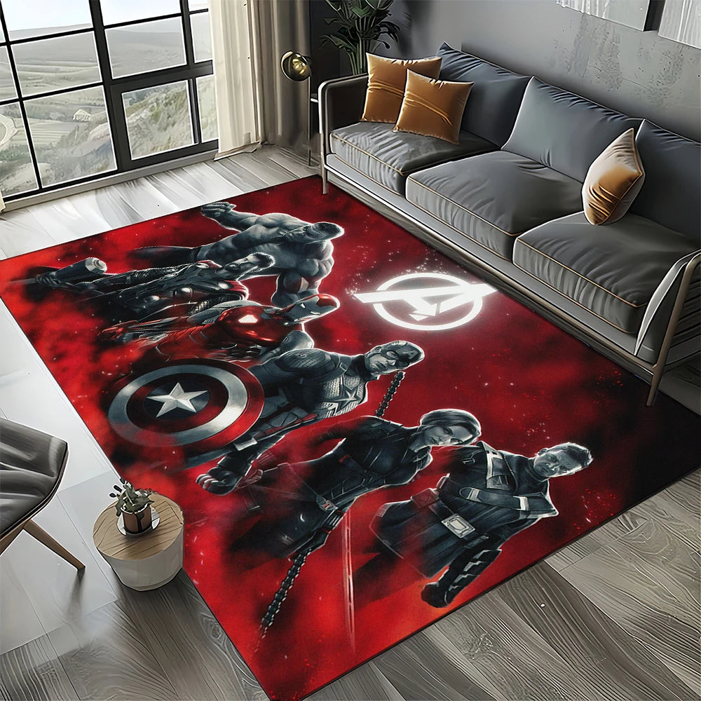 Avengers 3D-tapijt – ontwerp met donkerrood teamlogo
