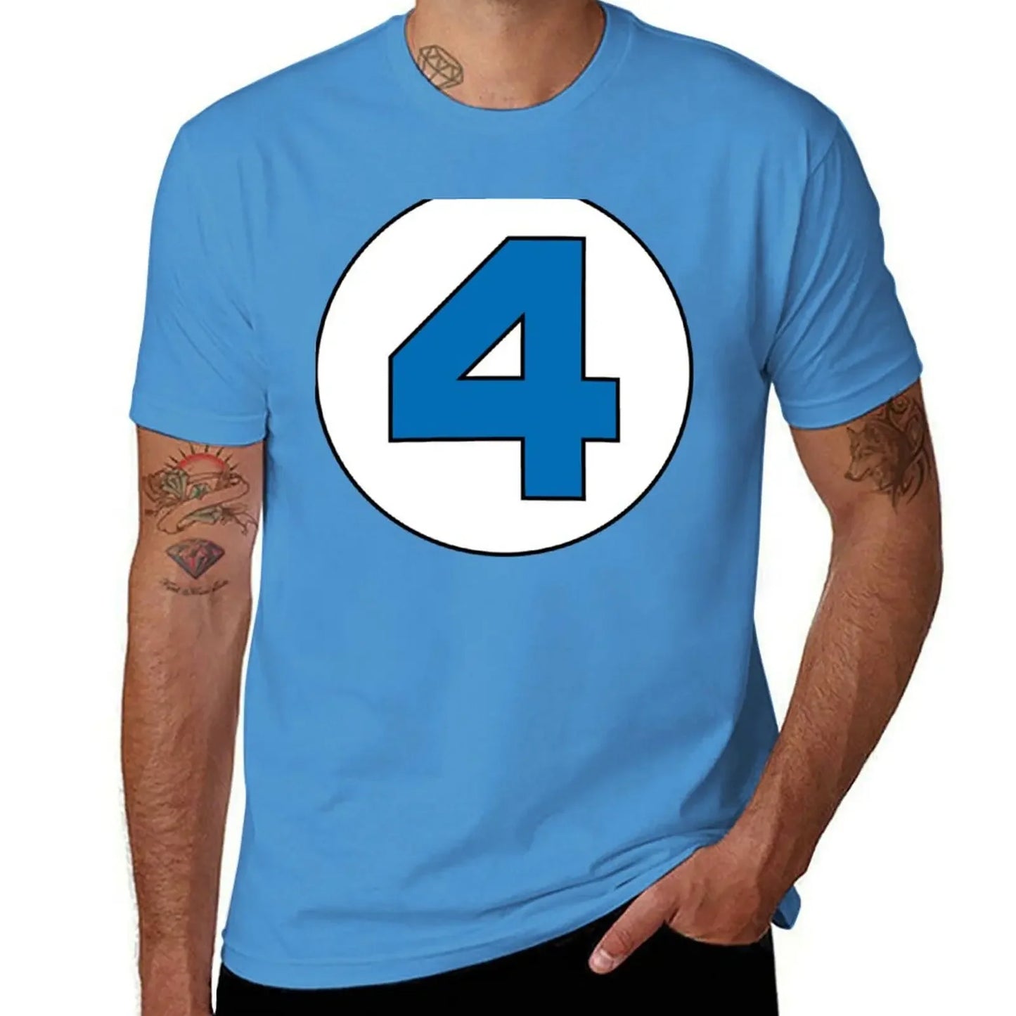 T-shirt The Fantastic 4 - Rond avec logo noir grande taille