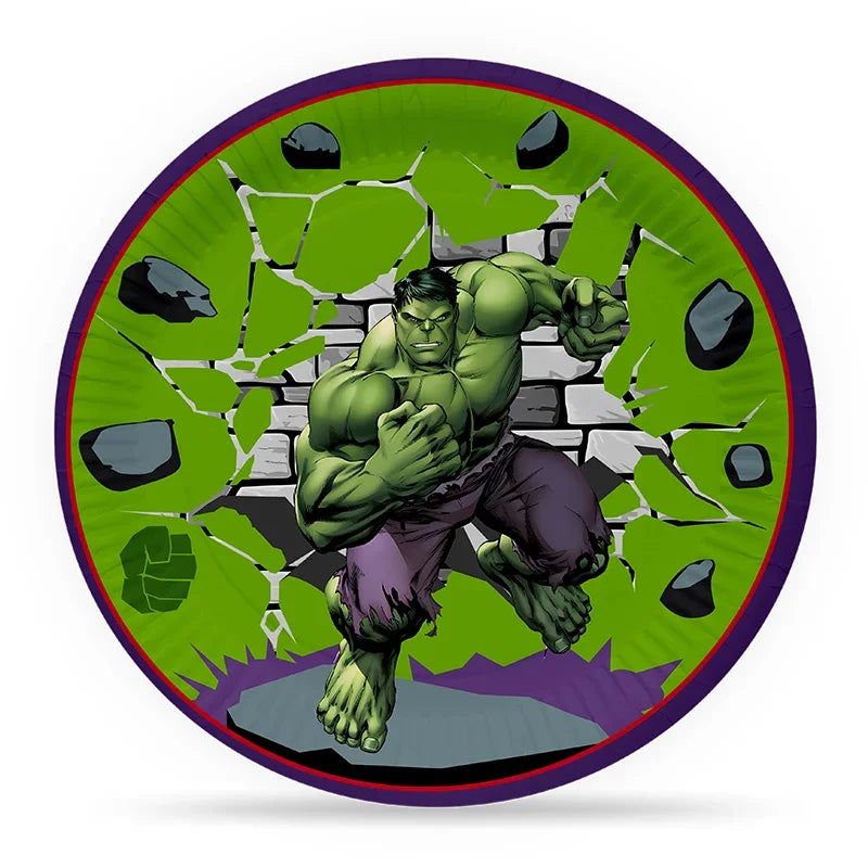 Hulk-verjaardagsset - Borden, bekers, bestek en versieringen