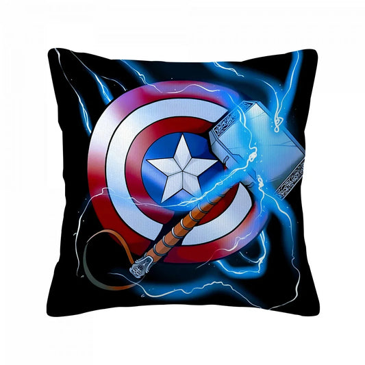 Kussenhoes Avengers-groep - Gekruiste schilden en Mjolnir