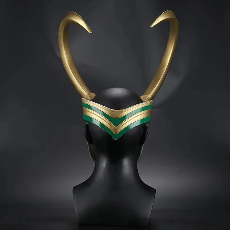 Loki-cosplayhelm - Gouden hoorns en smaragdgroene details