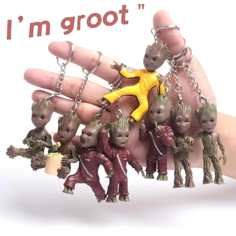 Porte-clés figurine Baby Groot 3D - Collection de costumes variés