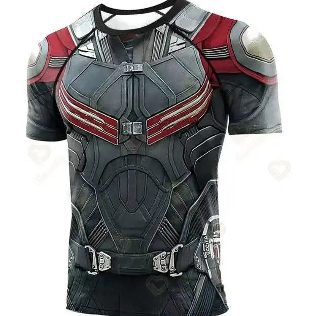 Ultron-compressieshirt - Grijs-rood pantser