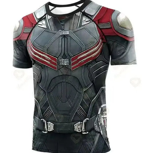 Ultron-compressieshirt - Grijs-rood pantser