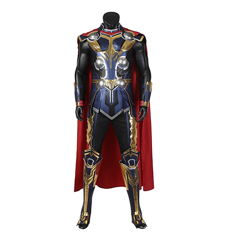 Thor Love and Thunder-cosplaykostuum - Odinson-pak met rode cape en pantser