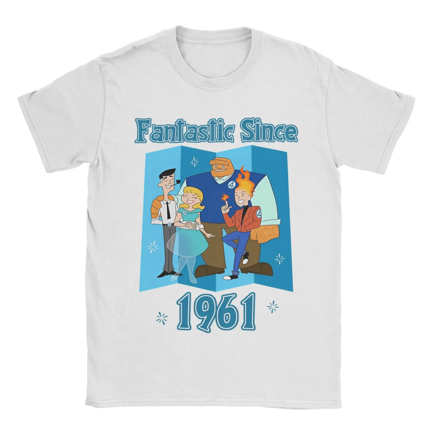 T-shirt The Fantastic 4 First Steps - Affiche rétro bleue, unisexe