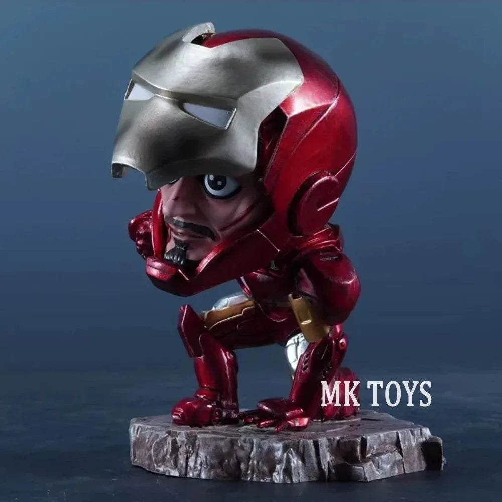Chibi Iron Man-figuur op één knie - MK Toys, 13 cm