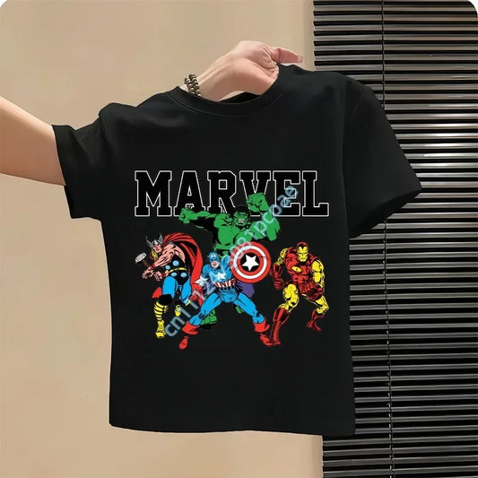 Avengers T-shirt voor kinderen met retrocomic-groep - zwart