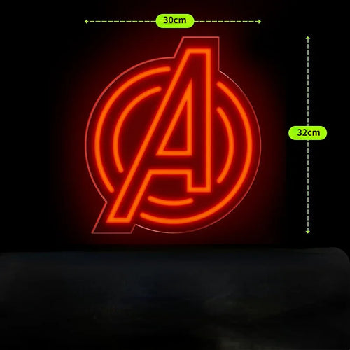 LED-neon Avengers - Rood A-logo