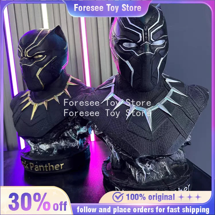 Avengers Black Panther-buste - Goudkleurige harsen sculptuur 35cm