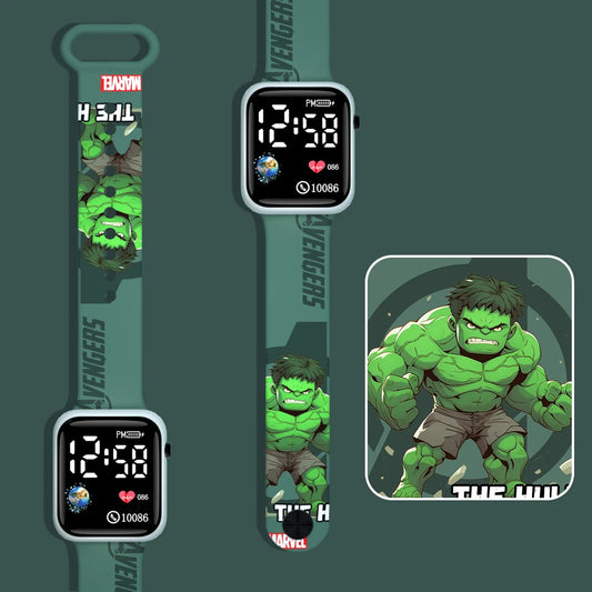 Hulk-kinderhorloge met led - Donkergroen