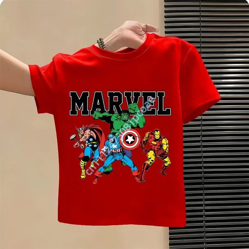 Avengers T-shirt voor kinderen met retrocomic-groep - rood