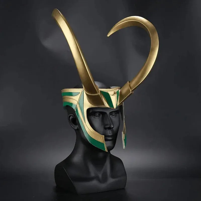 Loki-cosplayhelm - Gouden hoorns en smaragdgroene details