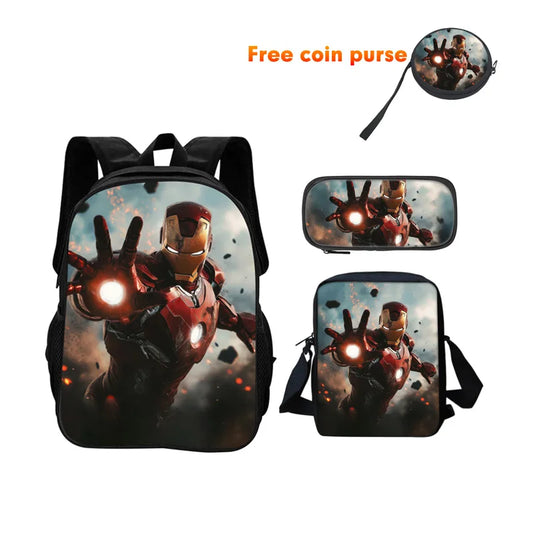 3-delige Avengers Iron Man-schooltasetui-set – Geactiveerde repulsor, stoffige lucht